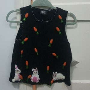 Christina Rotelli easter rabbit sweater vest